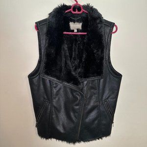 Vegan Leather and Faux Fur Vest